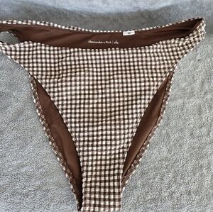 Abercrombie & Fitch Brown Gingham Bikini Bottom Size Large
